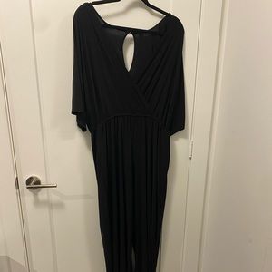 Long flowy short sleeve jumpsuit.